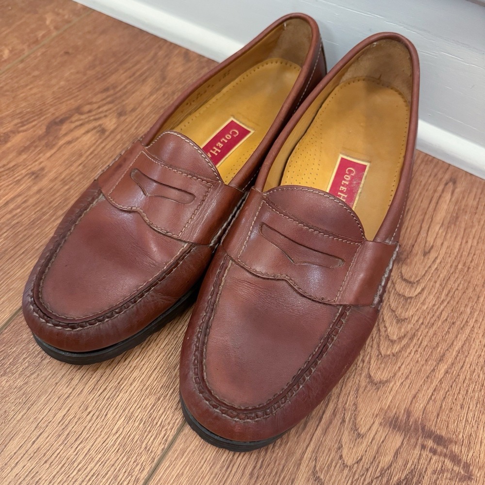 Cole Haan Men's Size 9 D‎ Brown Leather Penny Loafer Driving Shoes Casual